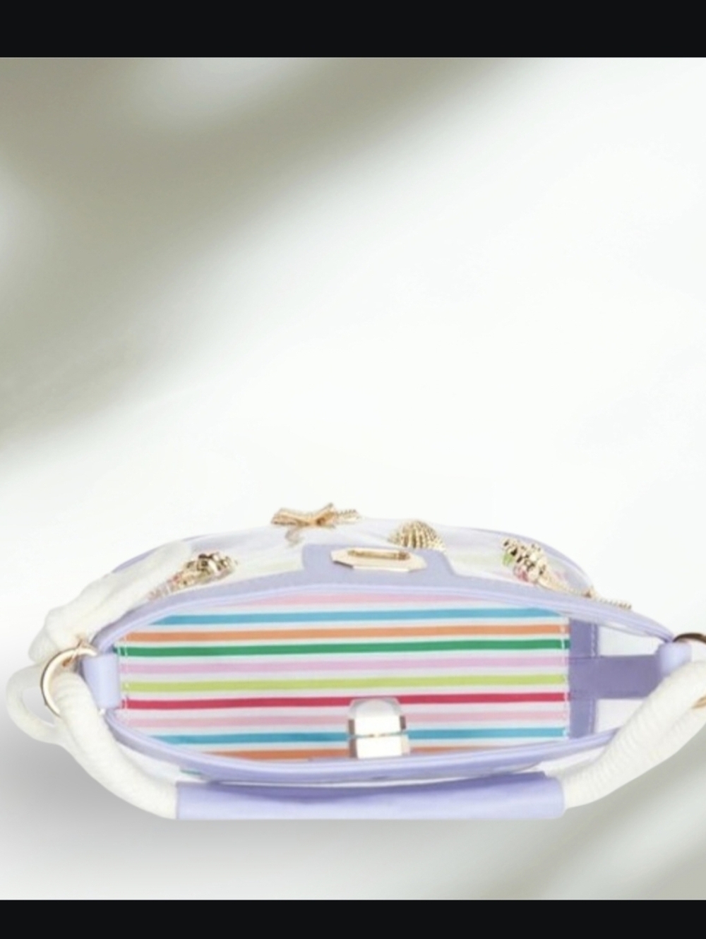 Betsey Johnson "Seas The Day" Clear Bucket Bag in Lilac NWT - Picture 5 of 7